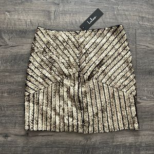 Lulus gold sequin mini skirt